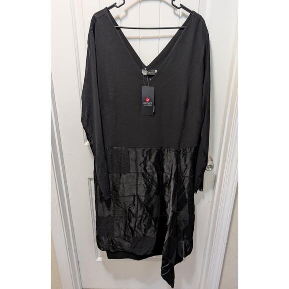 Cleo Aidar Black Short Dress Sheer Long Sleeve Semi-Formal Plus Size EU 50 US 20 - Picture 1 of 13